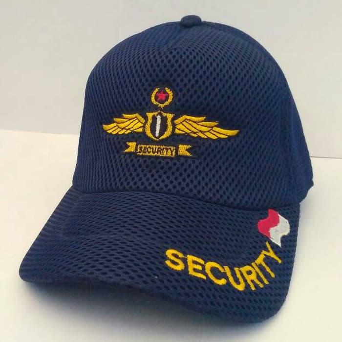 Topi jaring security hitam wing kuning