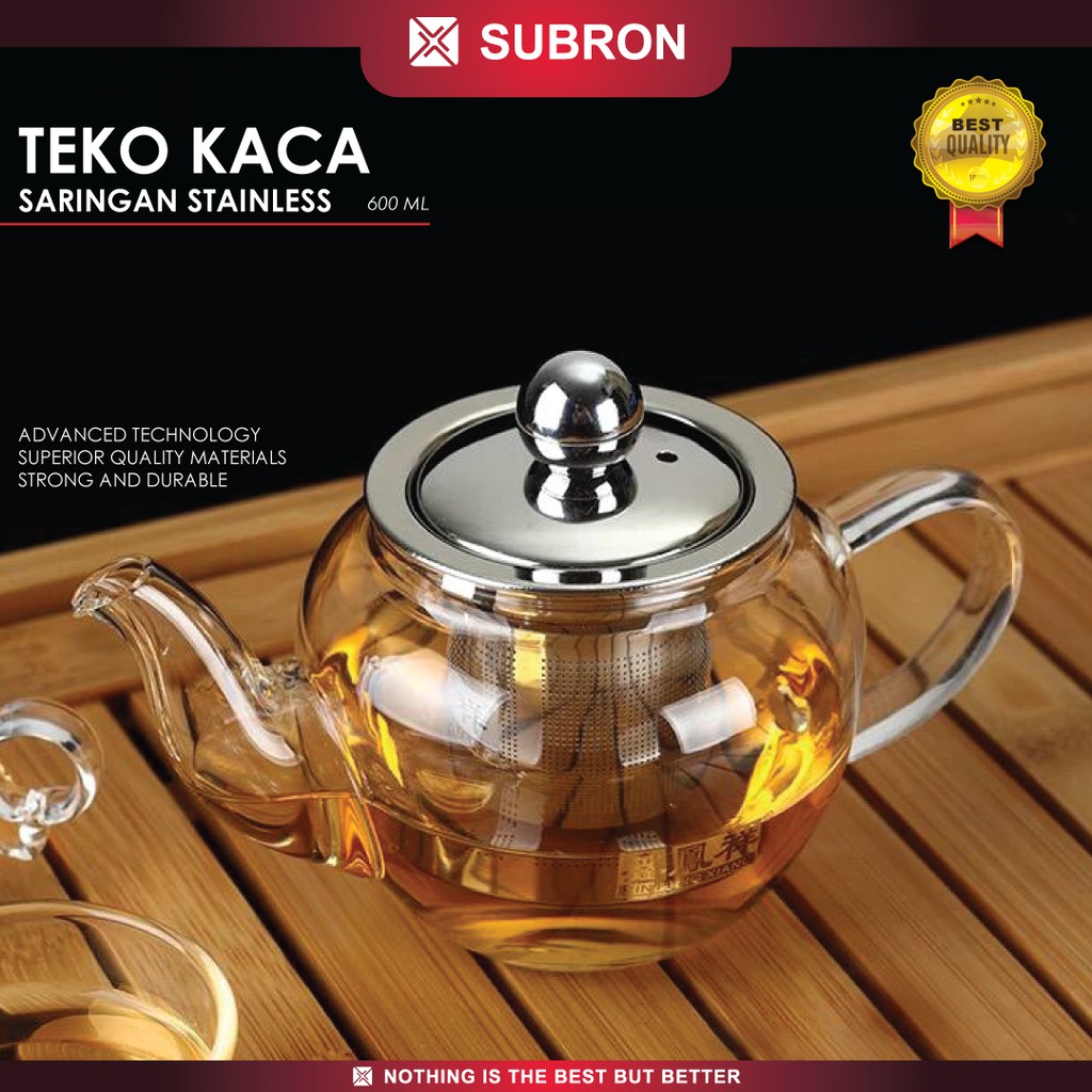 Subron Glass Teapot 600ml Teko Teh Kaca Saringan Kaca Lazada Indonesia 6283