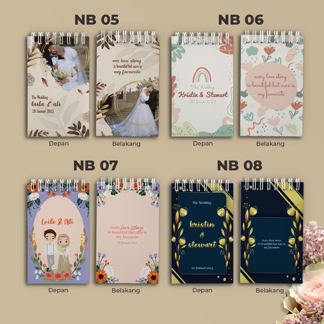 Notebook Souvenir Pernikahan A7 / Souvenir Notebook Ulang Tahun / Notebook  Custom Suka Suka Notebook Cetak Cover Depan-Belakang Notebook Order  101-1000 Pcs - Lazada | Lazada Indonesia