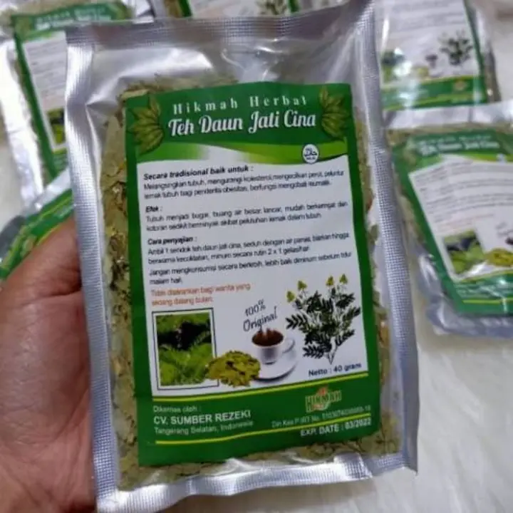 Teh Daun Jati Cina Teh Daun Jati Cina Hikmah 40 Gr Teh Diet Teh Pelangsing Teh Peluntur Lema Lazada Indonesia