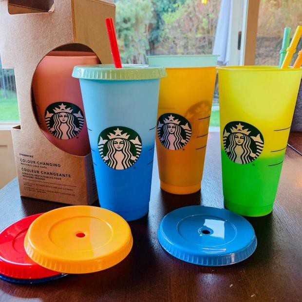 ★COD★ Starbucks Tumbler Changing Color Botol Starbucks Tumbler Botol 700ml Cangkir Minuman