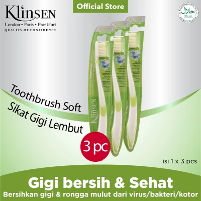 Klinsen Toothbrush - Soft CleanTeeth x 3