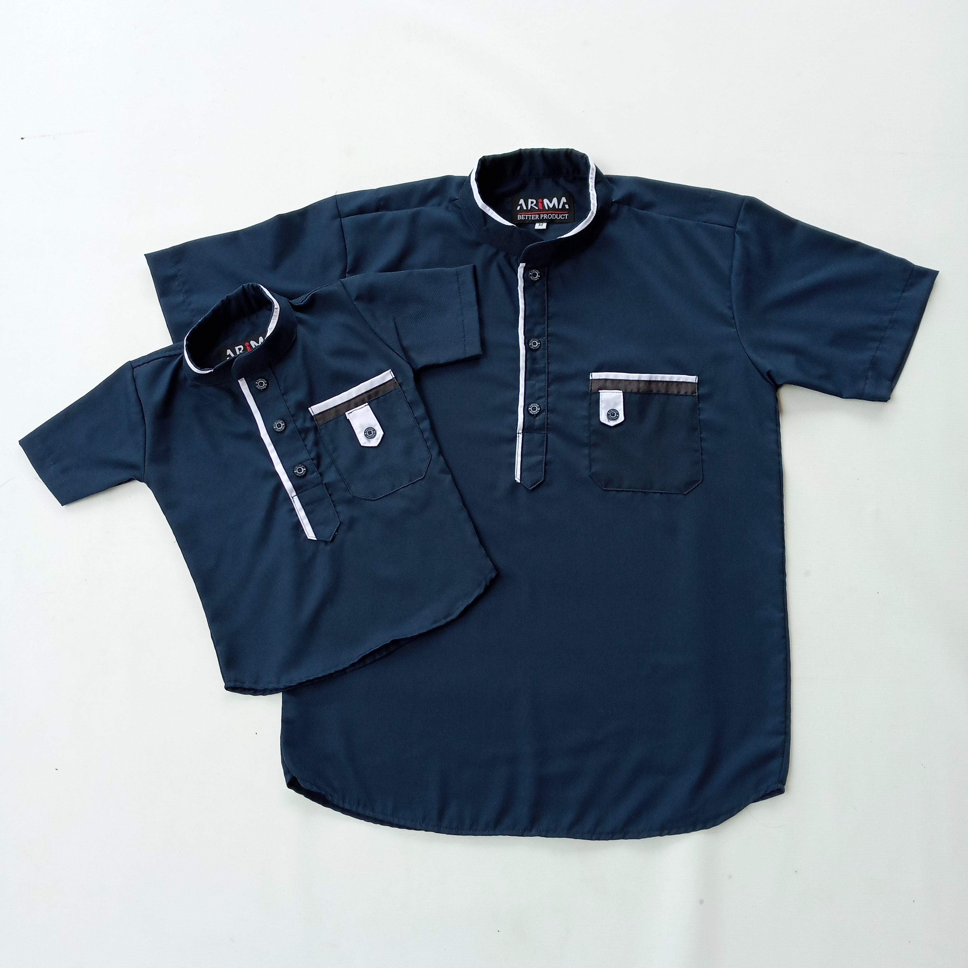 BAJU MUSLIM COUPLE AYAH DAN ANAK KURTA AZKA MOTIF SIMPLE SERAGAM