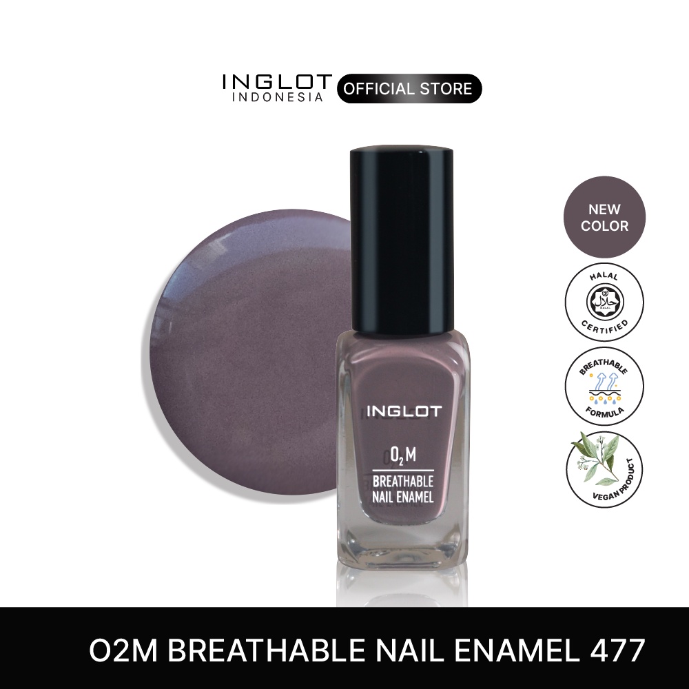 INGLOT O2M Breathable Nail Enamel 477 - Kutek Halal Purple with Grey Tint,  11 ml | Lazada Indonesia