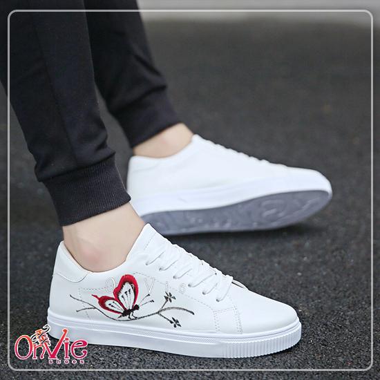 Onvie Sepatu Kets Wanita Bordir Kupu Kupu - Sneaker Wanita Bordir
