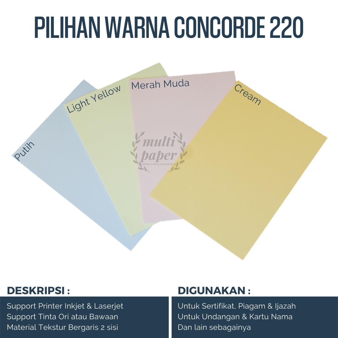 Multi Paper Kertas Concorde A3 Plus 220gr isi 100 lembar ...