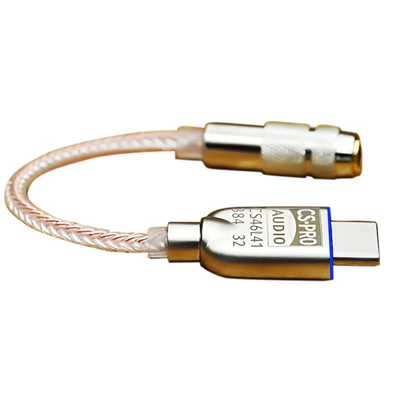 Type-C to 3.5mm HiFi Digital Headphone Amplifier Cs46L41 Chip Decoding DAC Audio Adapter Cable for Android Win10