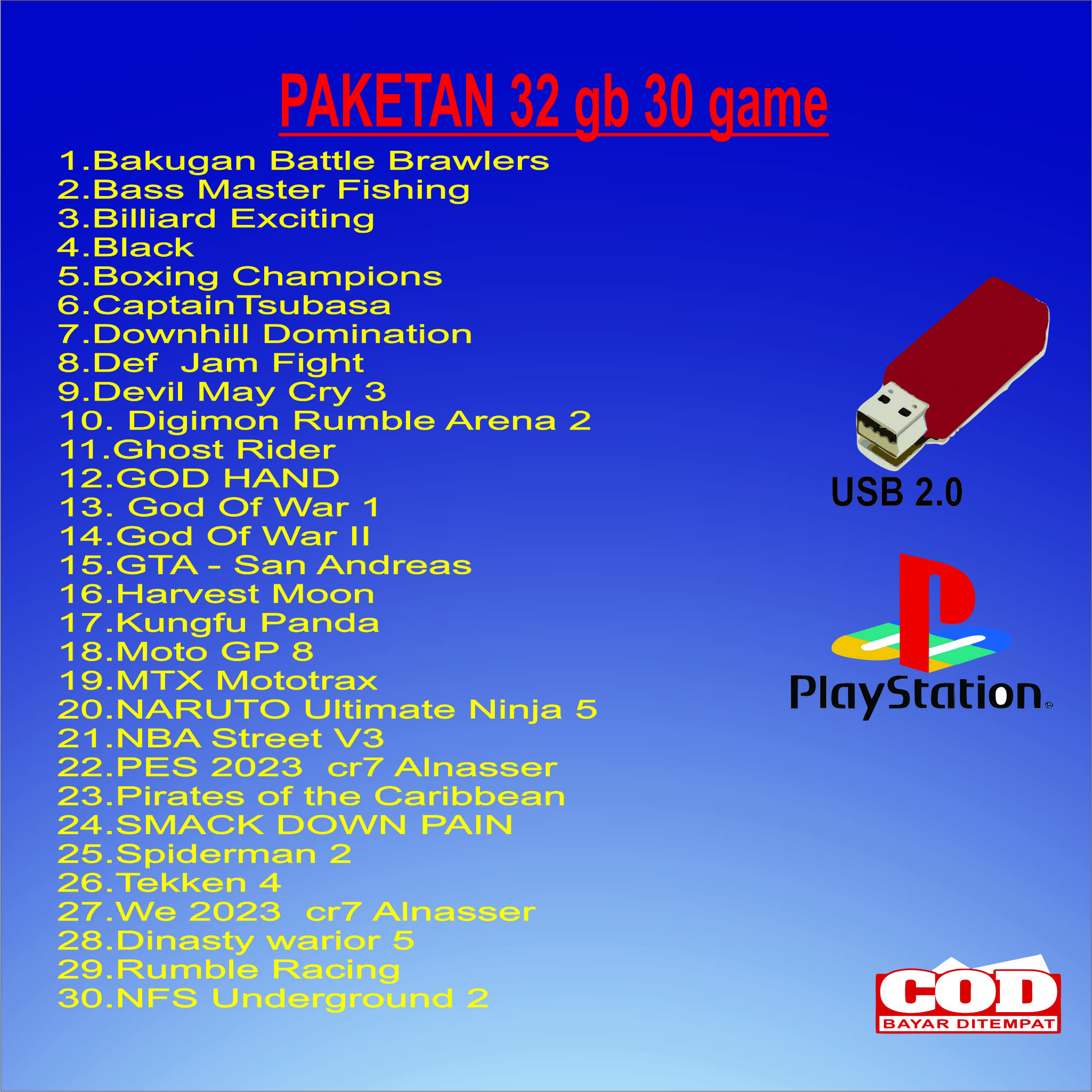 flashdisk ps 2 full game Lazada Indonesia