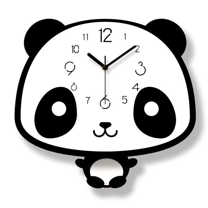 Cute Kids Room Wall Clocks Panda Type Children Gifts Decor Silent Mute Home Clock Cartoon