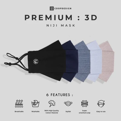 [Exclusive Item] Coop Design - Niji Mask Premium 3D Masker Kain Non-Medis