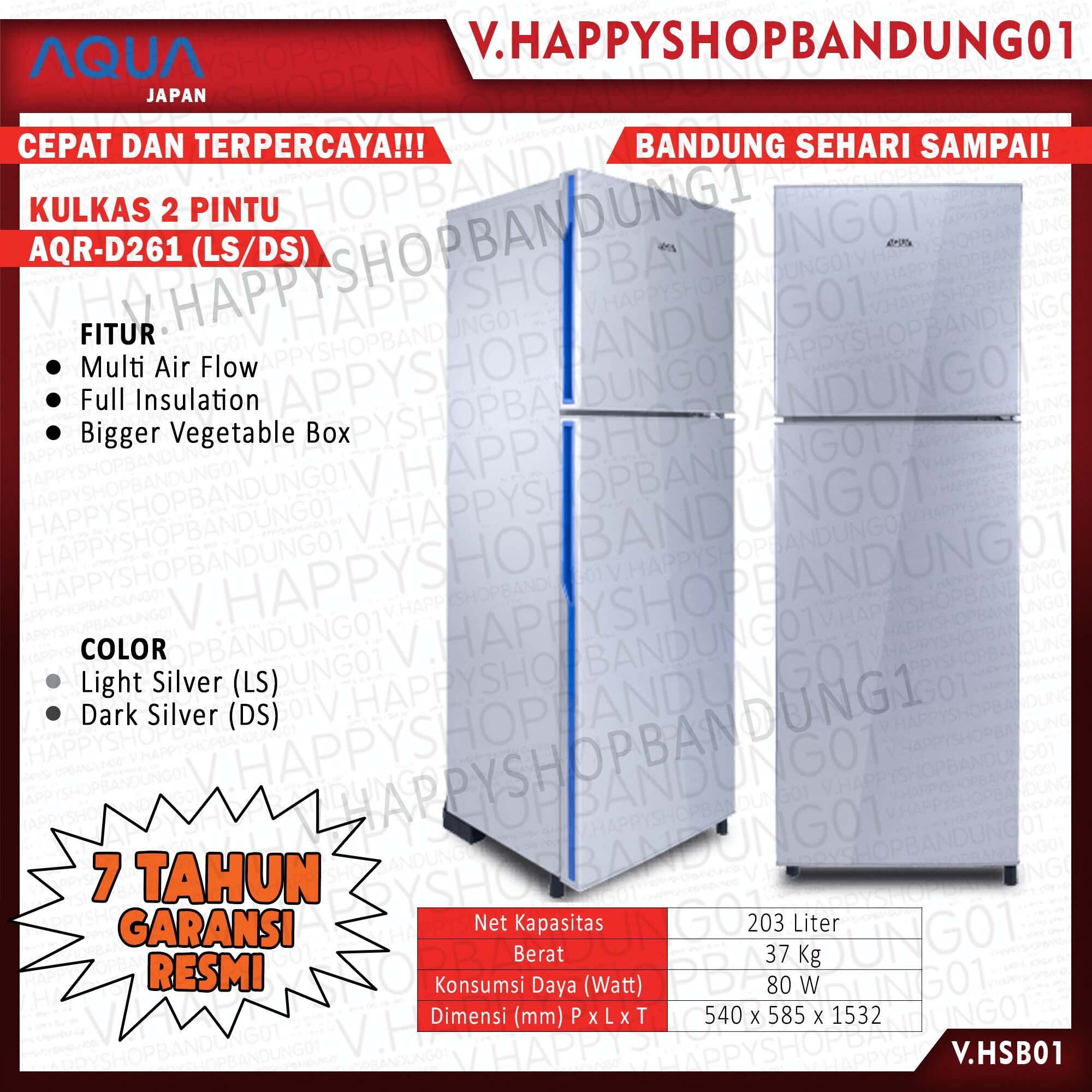 KULKAS AQUA 2 PINTU AQR D 261 DS LEMARI ES 2 PINTU LOW WATT GARANSI