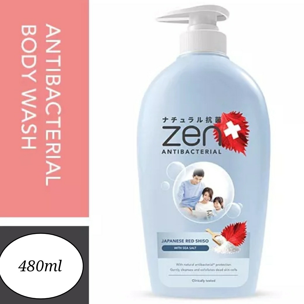 Zen Sabun Mandi Cair Antibacterial Body wash 500/480ml pump Lazada