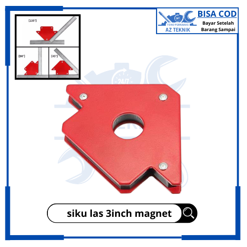 Siku Las Magnet Inch Klem Siku Sudut Besi Derajat Alat Bantu