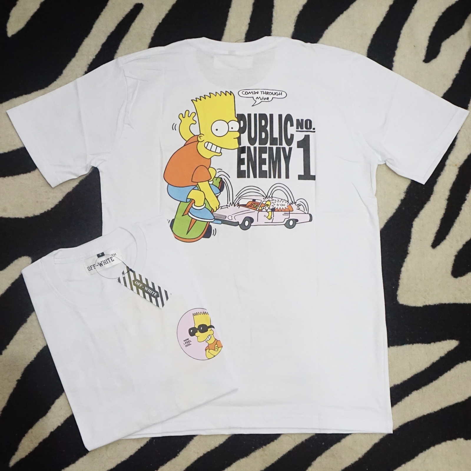 Kaos Tshirt Off White Bart Public Enemy No.1 The Simpsons Tee ...