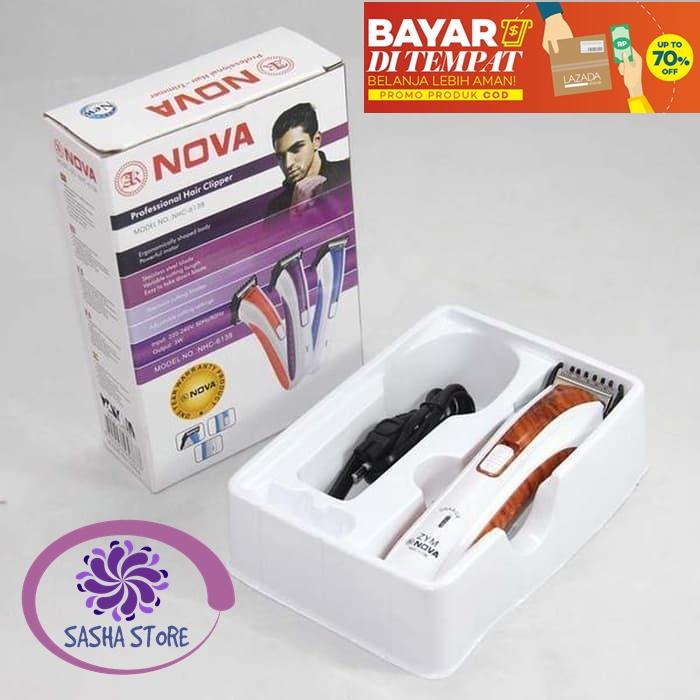 SS Alat Pencukur Rambut NOVA NHC 6138 alat Cukur 6 Cukuran Rambut Jenggot Kumis Hair Clipper Nova NHC-6138 Alat pangkas rambut Mesin Pencukur Rambut - Warna Random