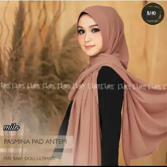 Hijap Pasmina Pet Tali Kerudungan Wanita Musilim Bahan Ceruti Baby Doll Lazada Indonesia