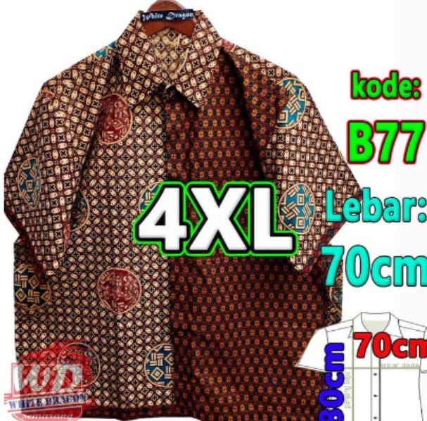 KEMEJA BATIK BIG SIZE 4XL KATUN LEBAR 69CM
