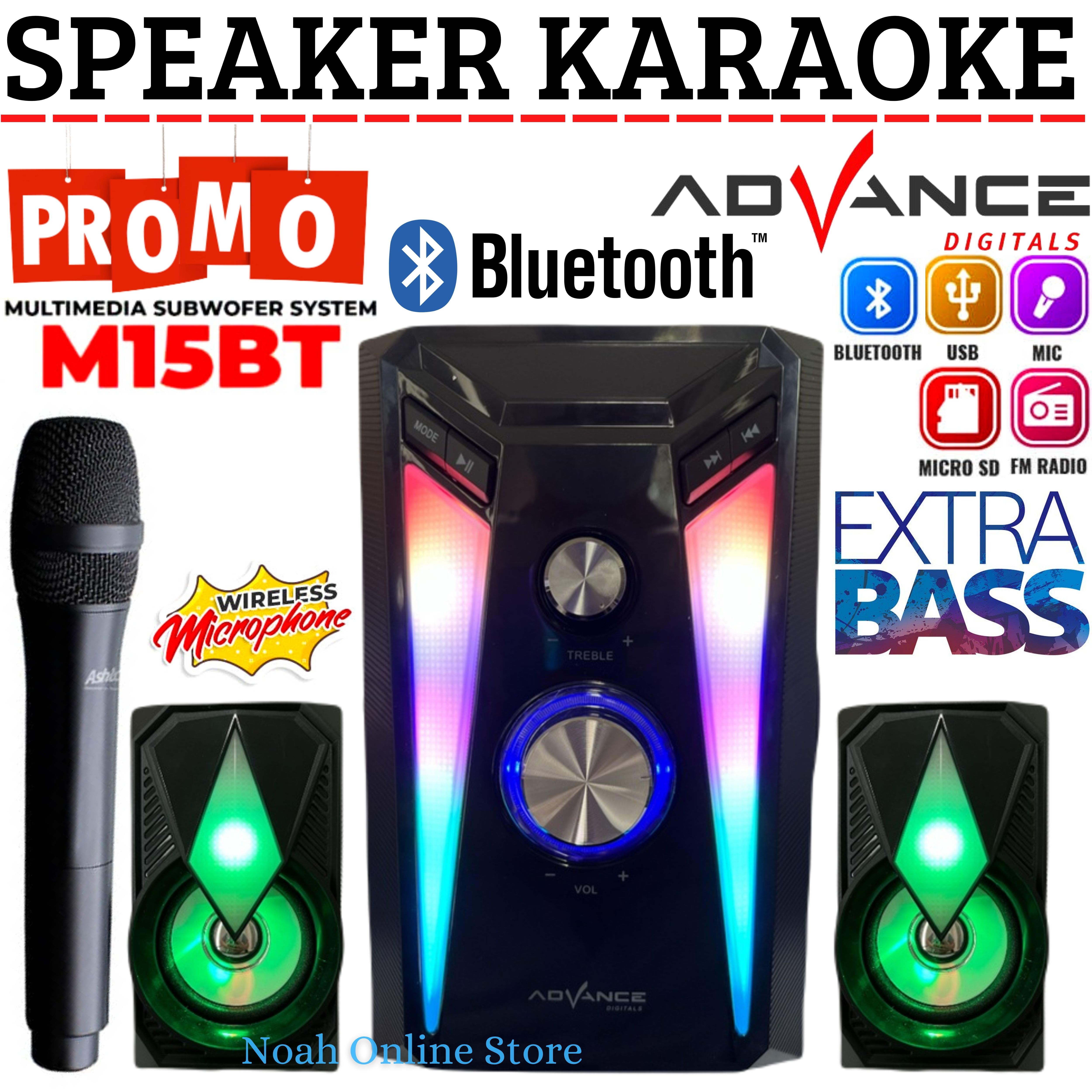 Speaker Karaoke ADVANCE M15BT/M12BT Speaker Stereo Bluetooth Advance