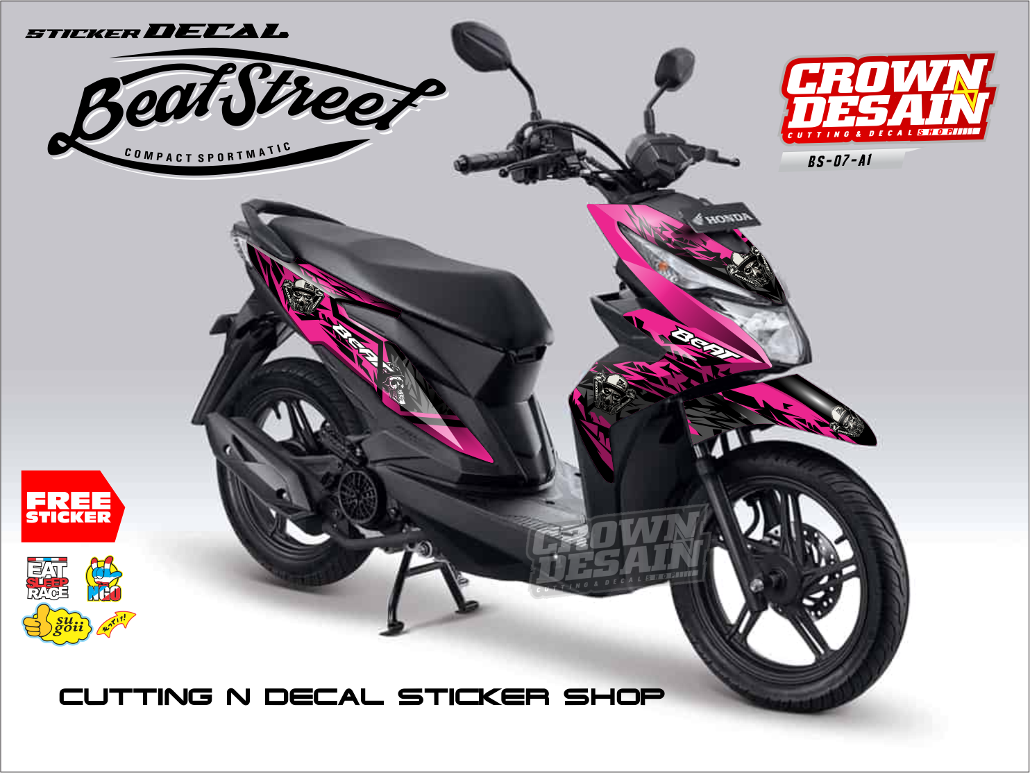 CROWNDESAIN Decal Sticker Aksesoris Stiker Motor Decal Sticker Beat Street Fullbody Variasi Kode BS07 Lazada Indonesia