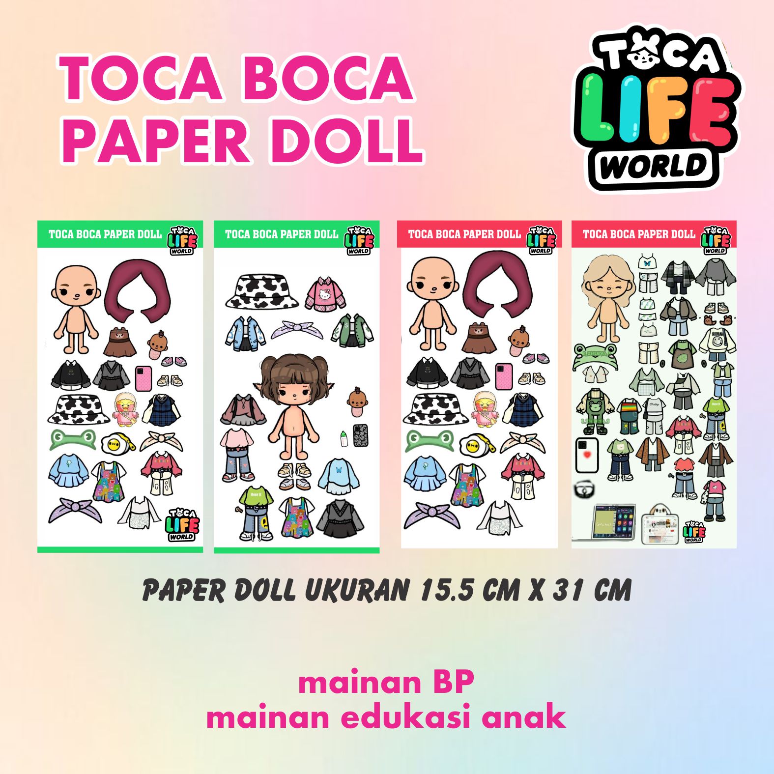 Busy page Bepe bp an toca boca / paper doll toka boka | Lazada Indonesia