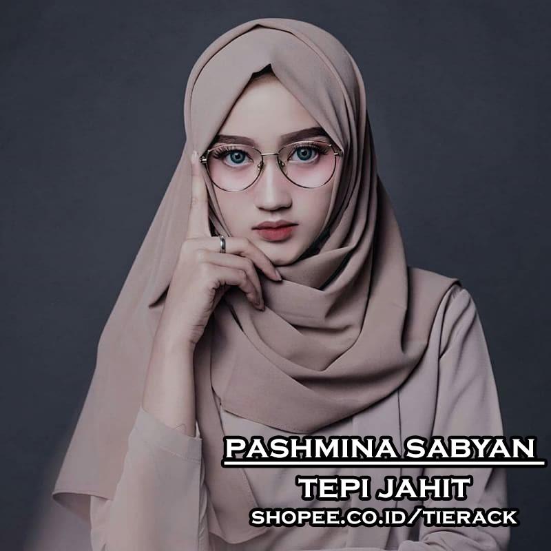Jilbab Pashmina Sabyan Diamond Italiano Pinggir JAHIT