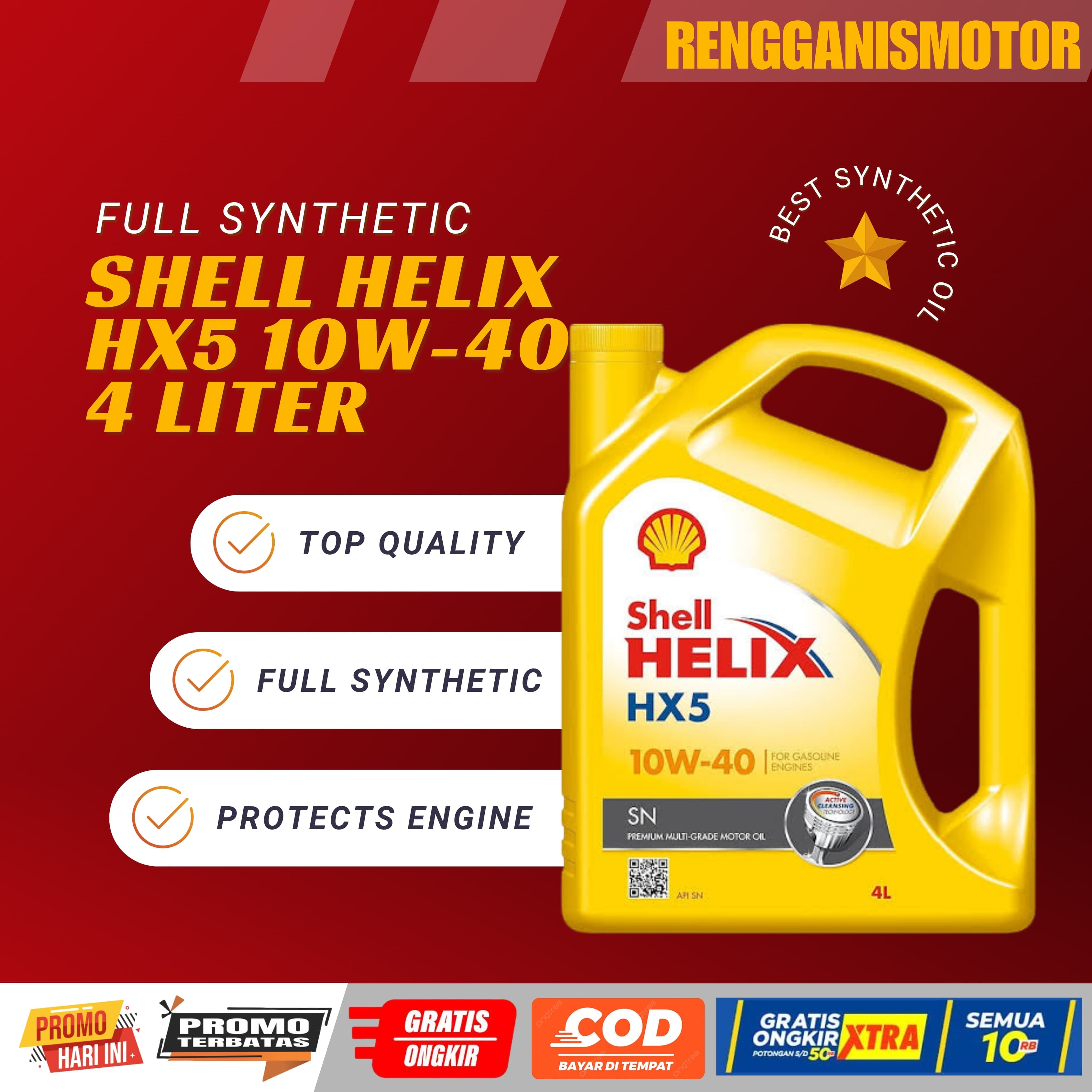 Oli Mesin Mobil Shell Helix HX5 15W-40 (4L) - Oli Shell Helix HX5 Sae ...