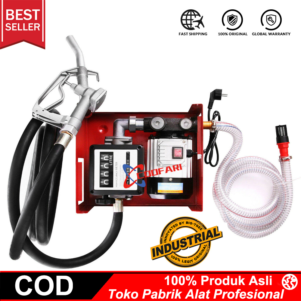 Fuel Transfer Pump Diesel 220v Pompa Transfer Minyak Solar Bensin Full Set Power 550 Watt 7732