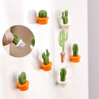 DDFG Mini Magnet Button Succulent Refrigerator Cactus Message Sticker Fridge Magnets Home Decoration