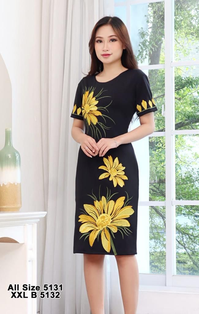 DM MODE DRESS SCUBA PREMIUM BORDIR BESAR/ GAUN NATAL TERBARU 2022