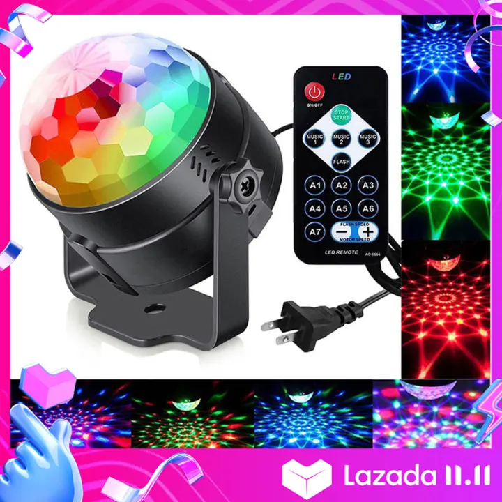oxoqo led disco ball party lights ripple light sound activated dj lights for parties 7colors water wave ocean projector strobe light for home stage