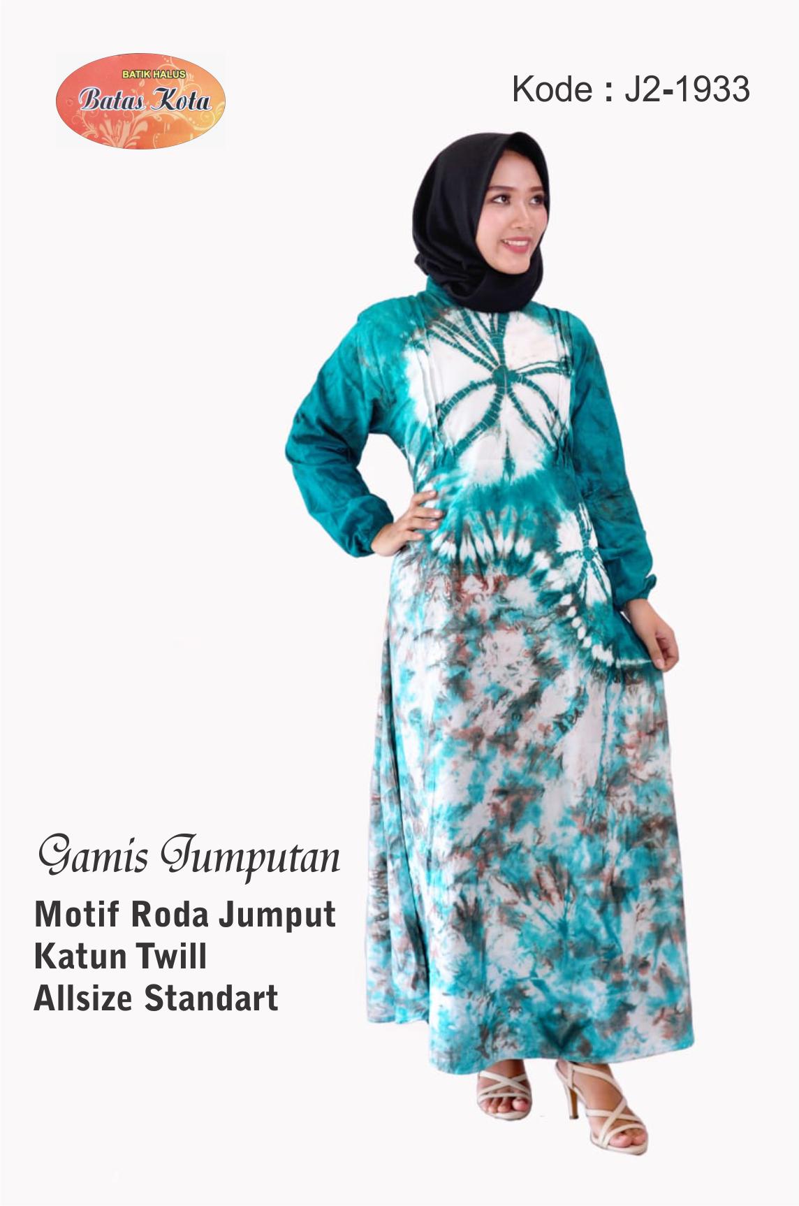 Batas Kota Gamis Jumputan Motif Roda Jumput Katun