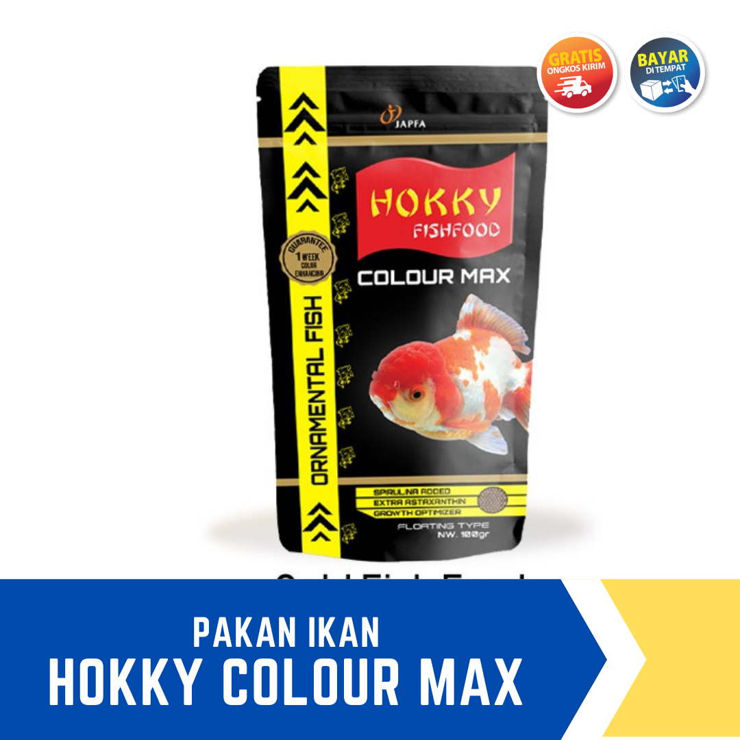 Pakan Ikan Hias Aquarium Hokky Colour Max G Pelet Kecil Untuk Mas Koki Koi Louhan Murah Bagus