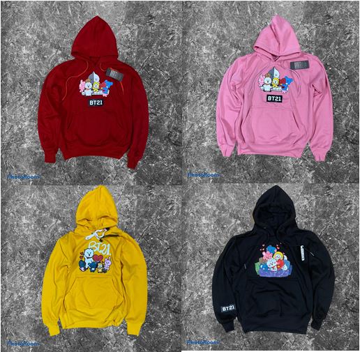 Jaket Anak Hoodie Anak Sweater Anak BT21 BTS Army Chimmy Tata Mang