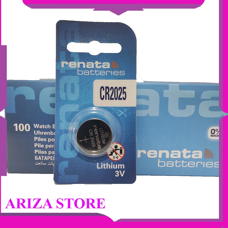 Piles Bouton Renata CR2025 - Lot De 5 - 3V Lithium - Pour Montres, Jouets, Calculatrices - Longue Durée - Fabriqué En Suisse