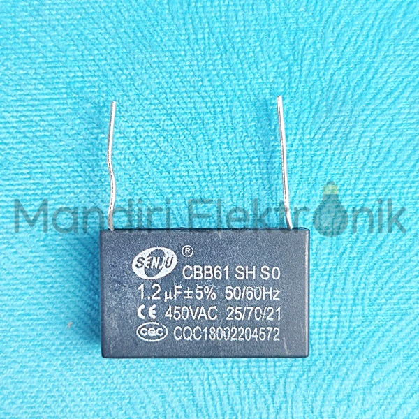 Kapasitor Fan AC 1 1,2 1,5 2 uf CBB61 Kaki Kawat Kipas Indoor Outdoor