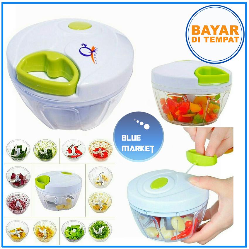 Q2 Mini Cutter Blender Manual Portable Alat Pencacah Serbaguna Sayur Buah Rempah Keju Ikan Tanpa Listrik