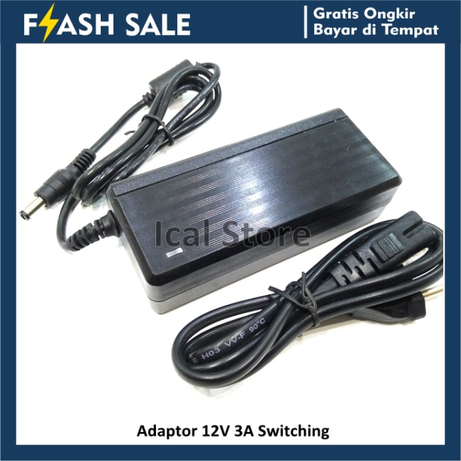 Adaptor Power Supply Dc 12 Volt 3 Ampere 12v 3a Switching Lazada Indonesia