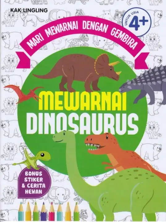 Mari Mewarnai Dengan Gembira Mewarnai Dinosaurus Buku Mewarnai Lazada Indonesia