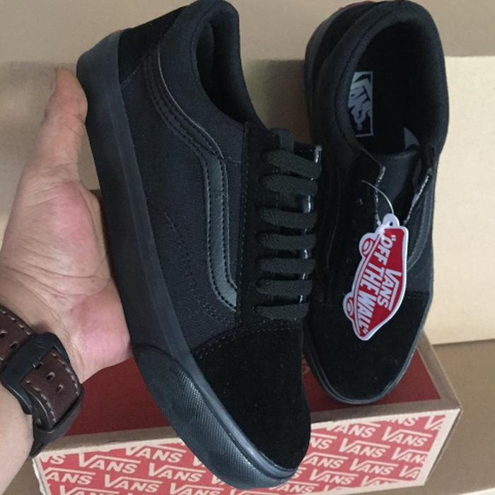 Sepatu Pria Vans Oldskool Classic Wtaps Full Black Waffle DT free box