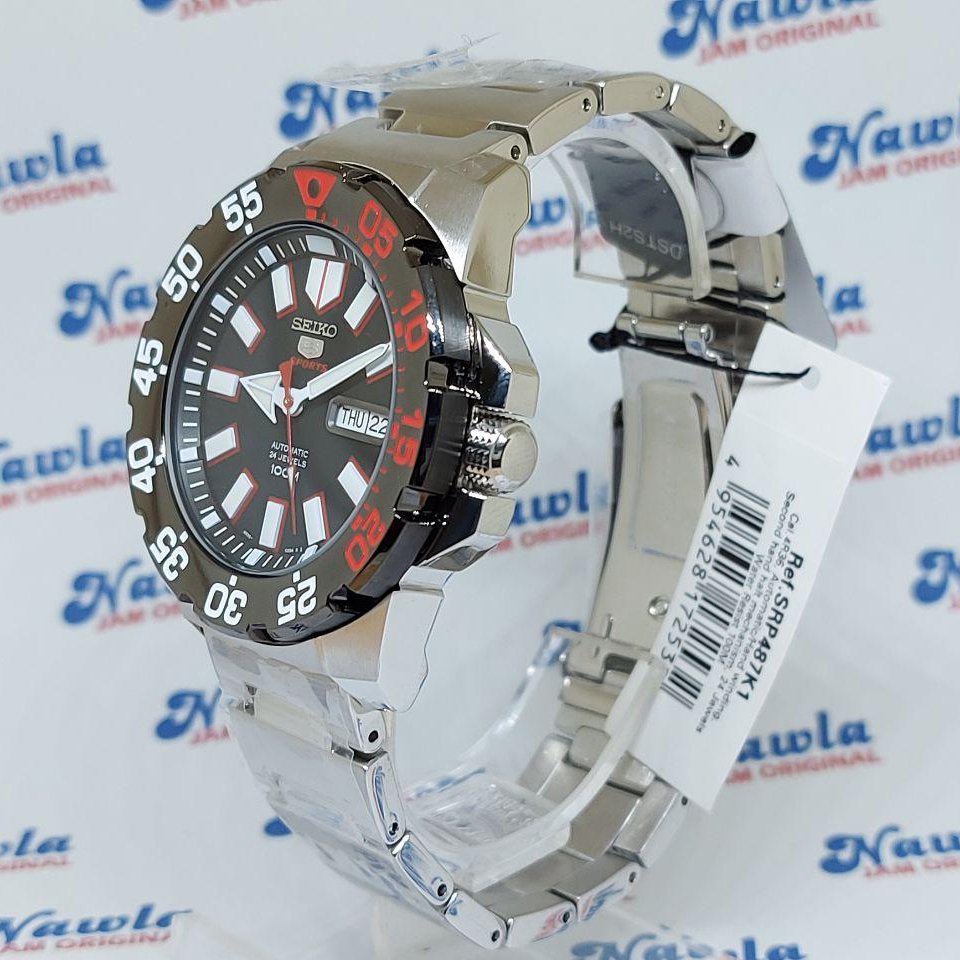 Seiko Sports SRP487K1 Mini Monster Black Dial Jam Tangan Pria