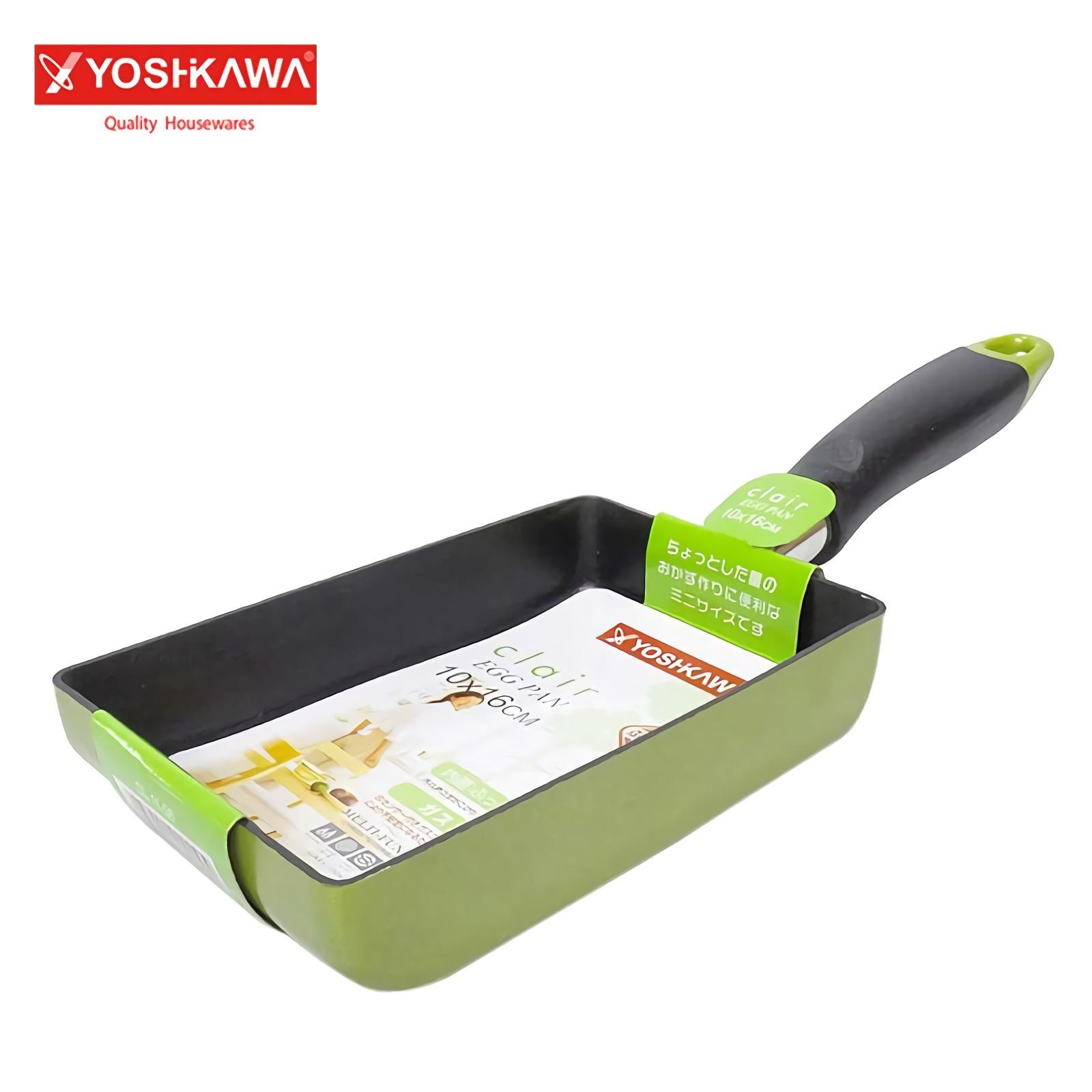 YOSHIKAWA Teflon Penggorengan 10 x 16 CM Egg Pan EVL-CL-11-06 Hijau