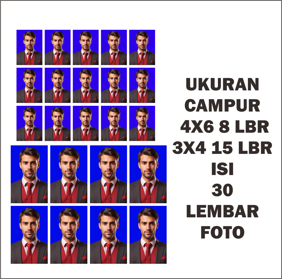 Cetak Foto Cetak Pas Foto Cetak Pas foto 3x4 isi 30 lbr Cetak pas Foto