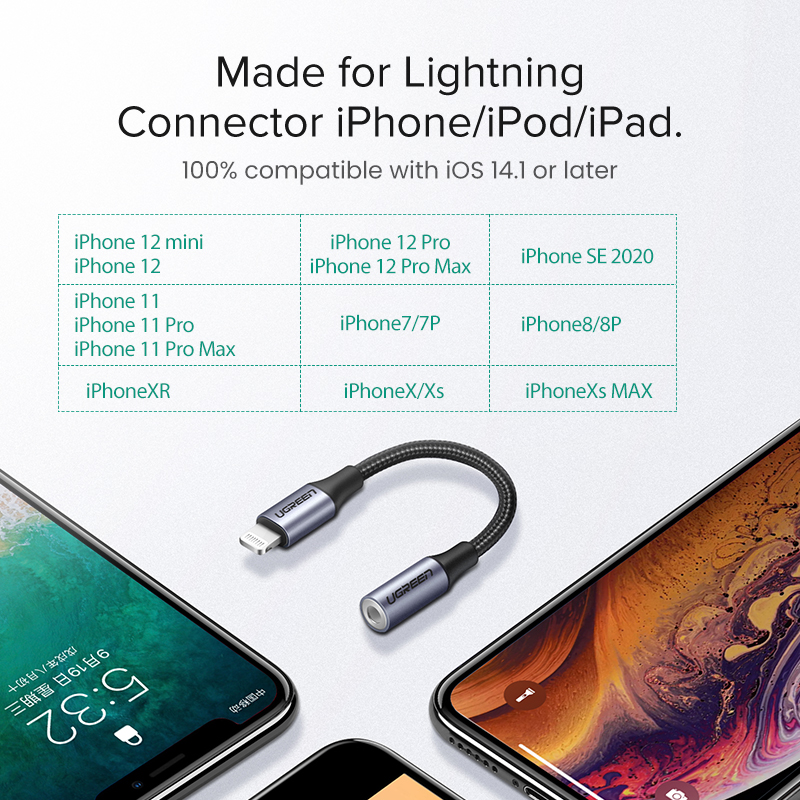 UGREEN Headphones Adapter for Apple MFi 