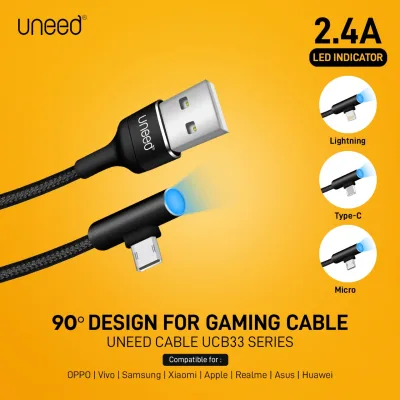 UNEED T-LED Kabel Data Fast Charging Max 2.4A - UCB33 - Original