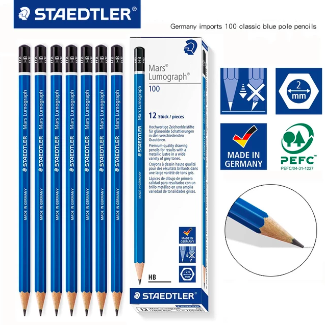 STAEDTLER PENCIL MARS LUMOGRAPH BLUE 100 PENSIL 2B 3B 5B B 2H 3H