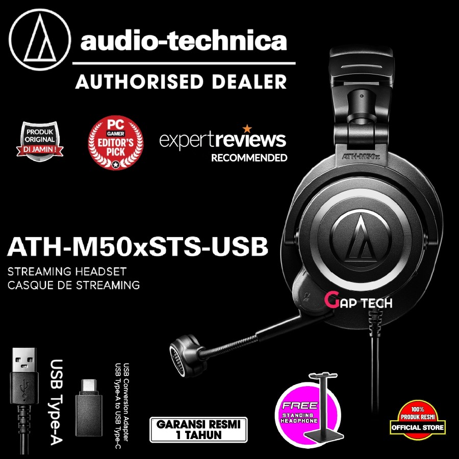 Audio Technica ATH M50xSTS M50X STS XLR USB Streaming Headset audio-technica-ath-m50xsts-m50x-sts-xlr-usb-streaming-headset