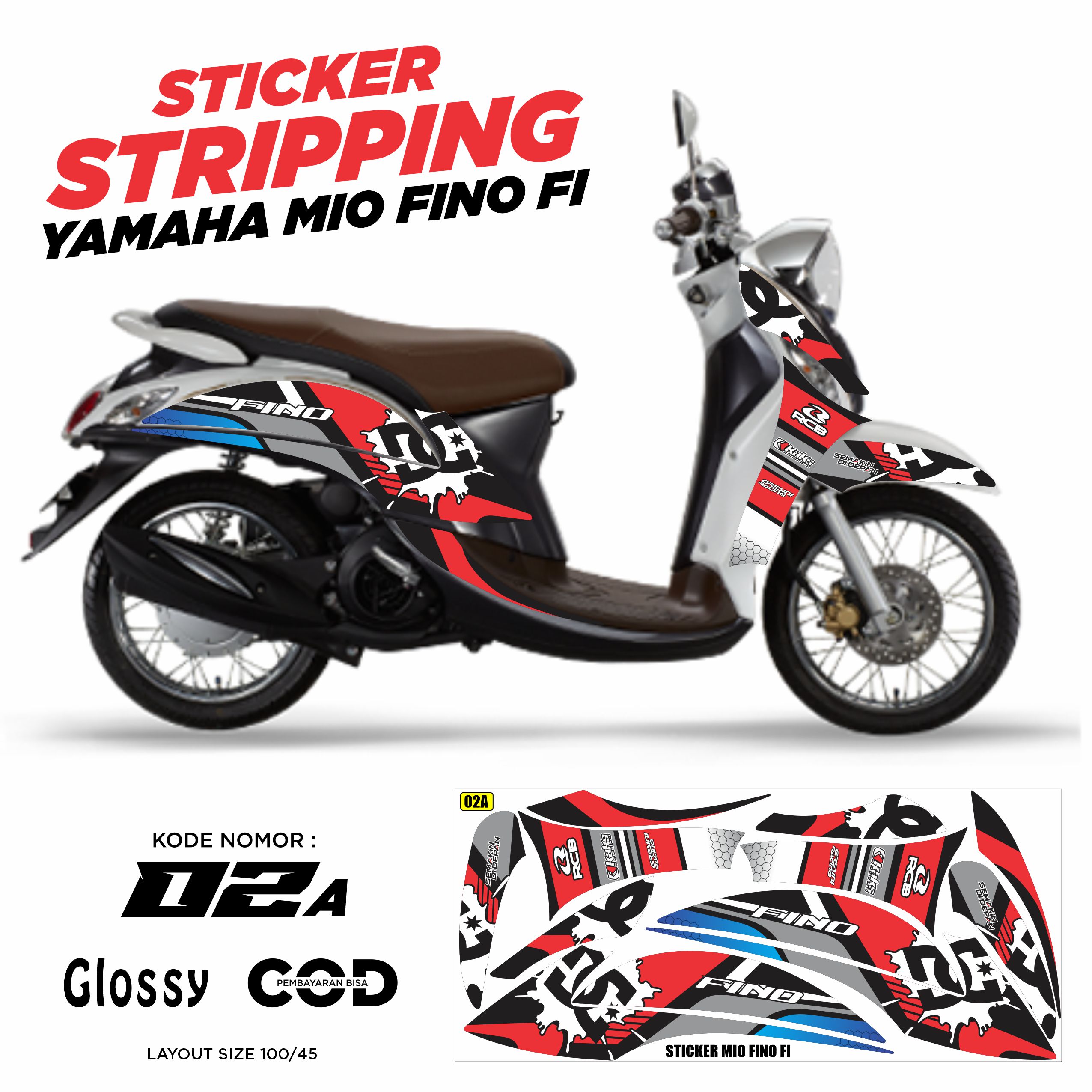 Striping Sticker Decal Motor Yamaha Mio Fino Fi Variasi Ar 02 Glossy Semua Ready Bisa COD Lazada Indonesia