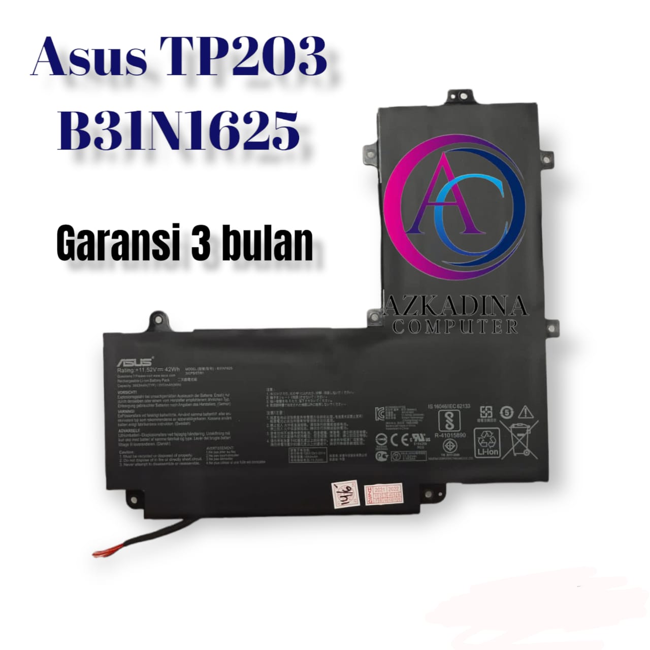 Baterai Asus TP203 TP203N TP203NA B31N1625 Original | Lazada Indonesia