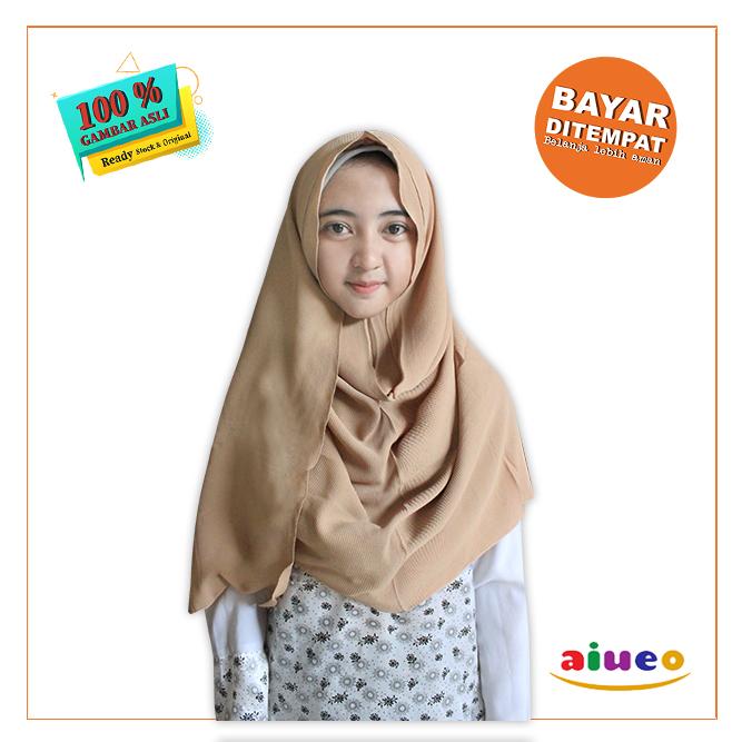 Aiueo Sabyan Pashmina Crepe / Hijab / Jilbab / Khimar / Bergo / Kerudung Pashmina Instant Terbaru Murah