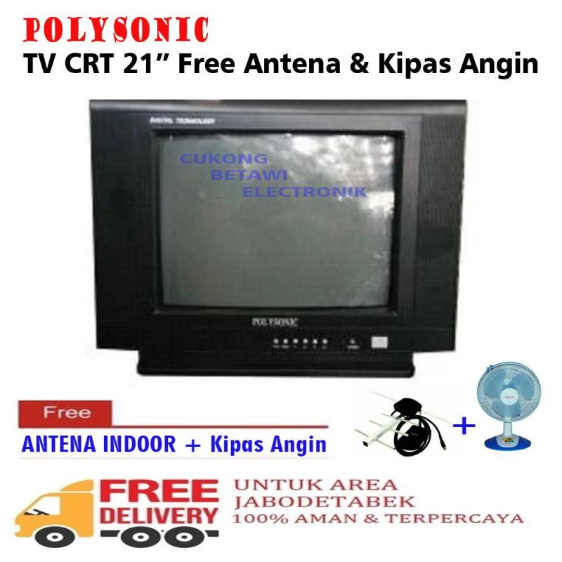 Polysonic 21 TV CRT Tabung 21 inch Free Antena dan Kipas Angin-Khusus Jabodetabek